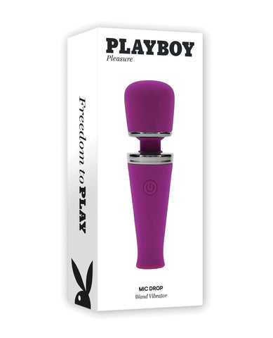 Playboy Pleasure Mic Drop Petite Wand Vibrator - Fuschia
