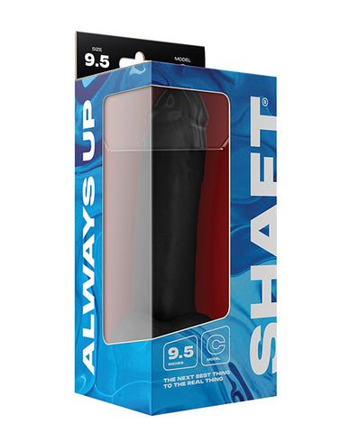 Shaft Model C Flexskin Liquid Silicone 9.5" Curved Dong w/Balls - Black