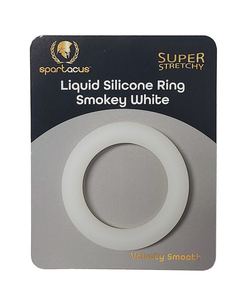 Spartacus Liquid Silicone Cock Ring - Smokey White