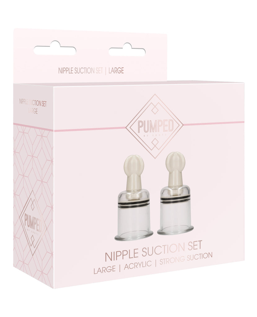 Shots Pumped Nipple Suction Set - Large Clear