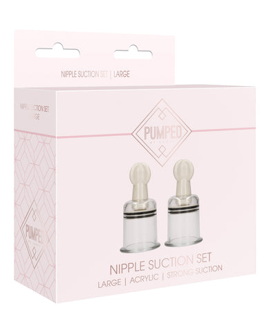 Shots Pumped Nipple Suction Set - Large Clear