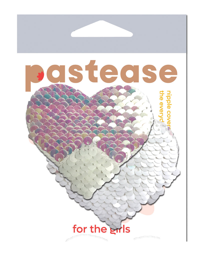 Pastease Color Changing Flip Sequins Heart - Pearl/White O/S