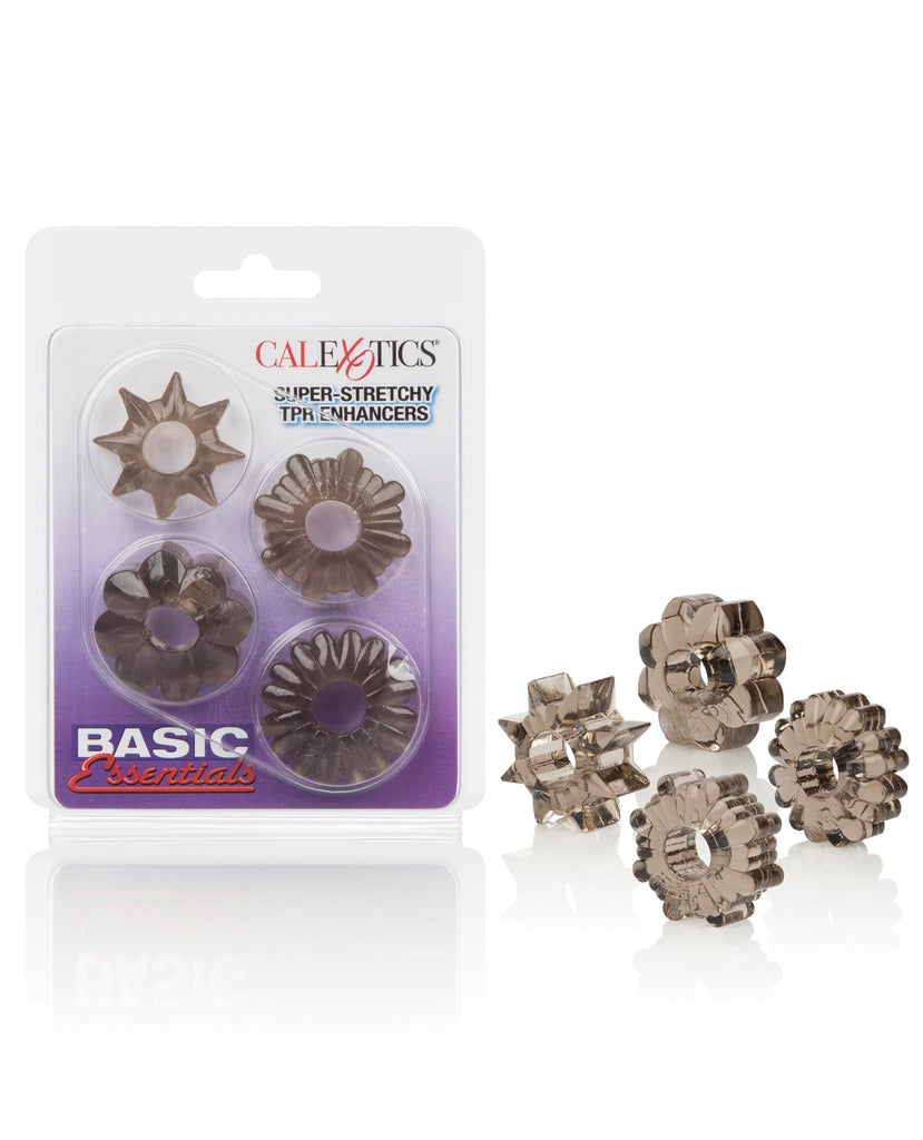 Basic Essentials Rings - Smoke Set of 4