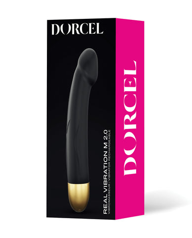 Dorcel Real Vibration M 8.6" Rechargeable Vibrator 2.0 - Black/Gold