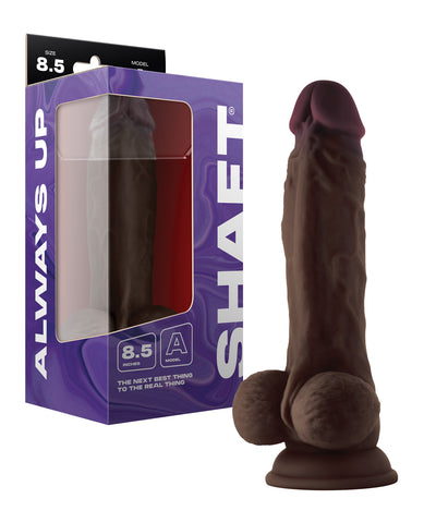 Shaft Model A Flexskin Liquid Silicone 8.5" Dong w/Balls - Mahogany