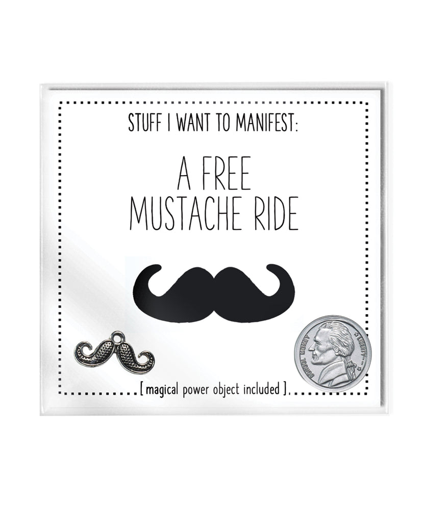 Warm Human A Free Mustache Ride Mini Card & Charm