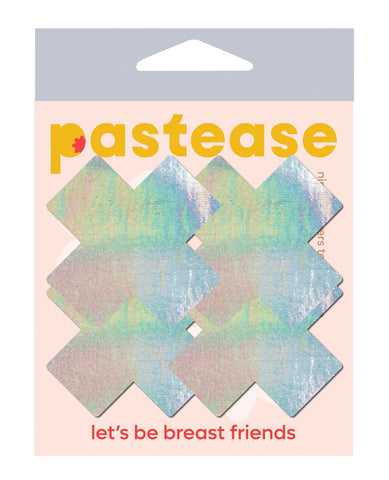 Pastease Premium Petites Holographic Plus X - Silver O/S Pack of 2 Pair