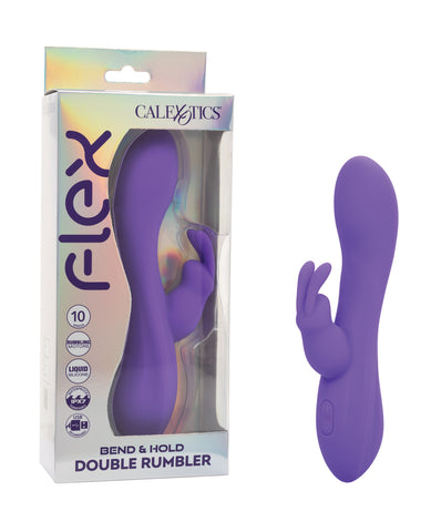 Flex Bend & Hold Double Rumbler Rabbit Massager - Purple