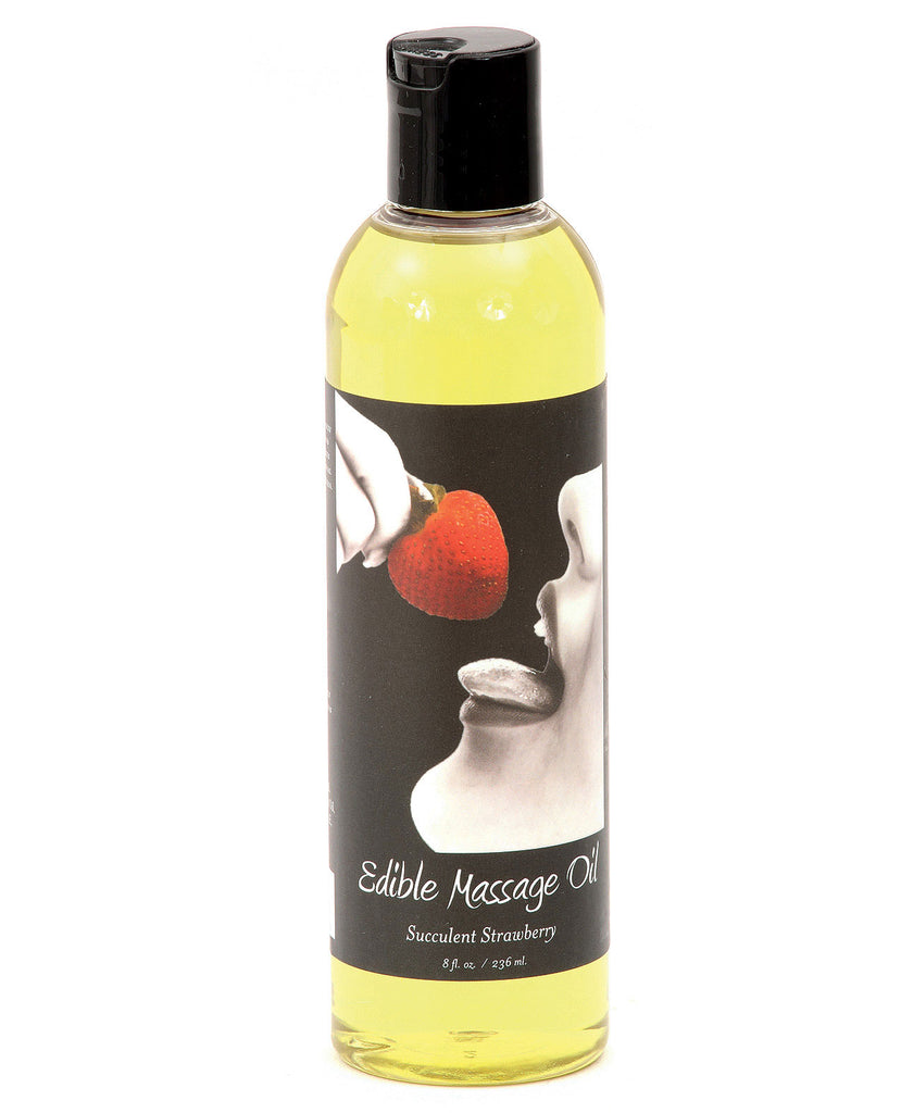 Earthly Body Edible Massage Oil - 8 oz Strawberry