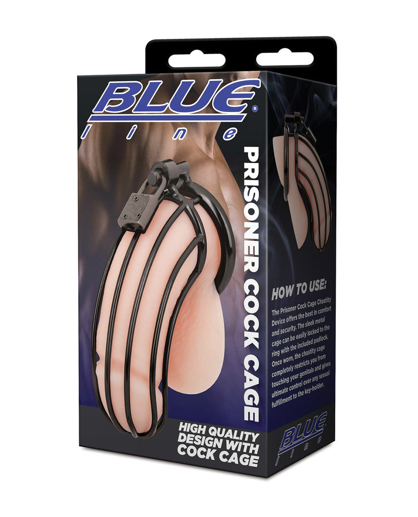 Blue Line Prisoner Cock Cage - Black