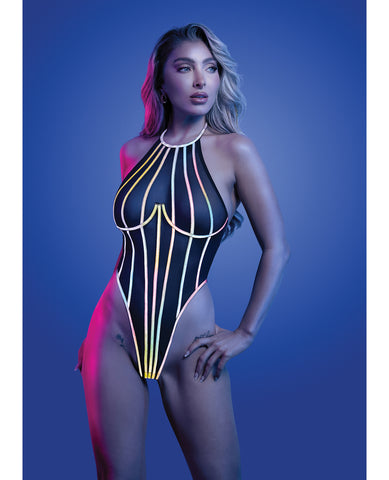 Solar Flare Flash Reflective Binding Halter Tie Teddy - Black L/XL