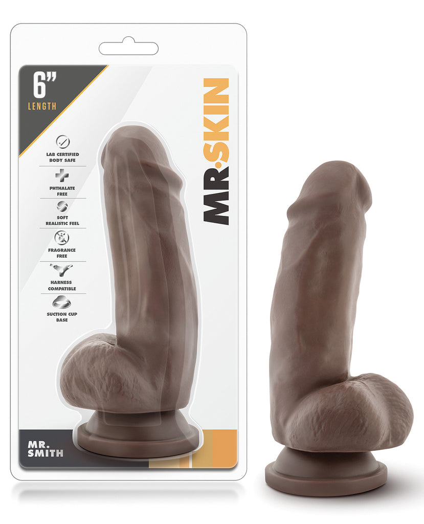 Blush Dr. Skin Mr. Smith 7" Dildo w/Suction Cup - Chocolate