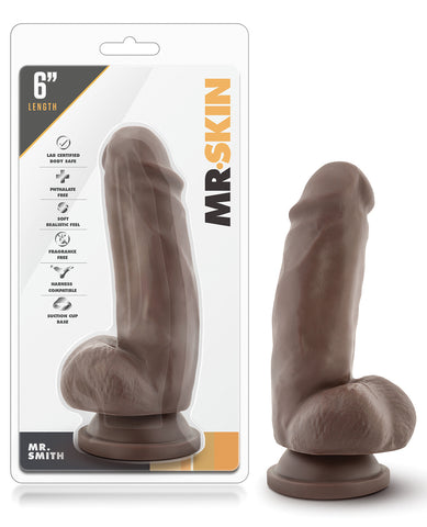 Blush Dr. Skin Mr. Smith 7" Dildo w/Suction Cup - Chocolate