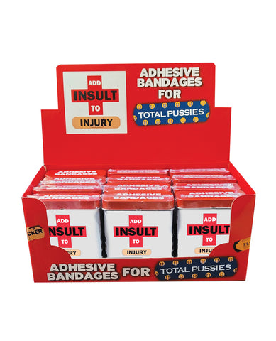 Add Insult to Injury Bandages w/Assorted Sayings - Box of 25 Display of 12