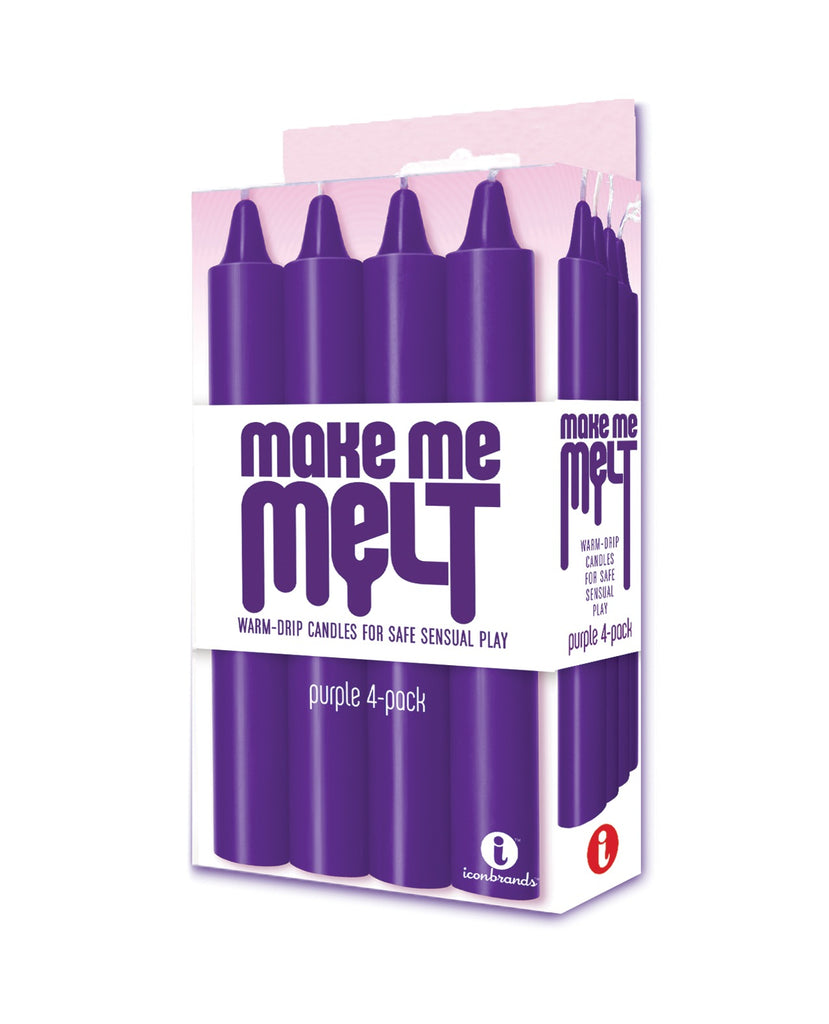 The 9'S Make Me Melt Sensual Warm-Drip Candles - Purple Pack of 4