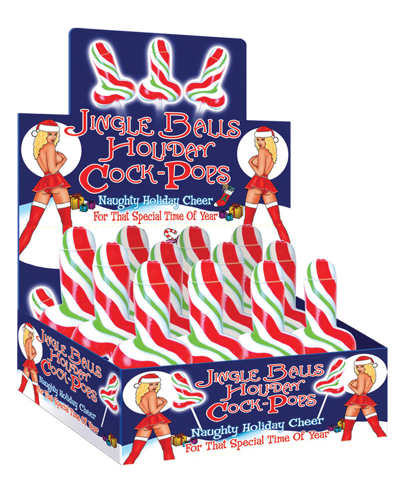 Jingle Balls Holiday Cock Pops Display - Display of 12