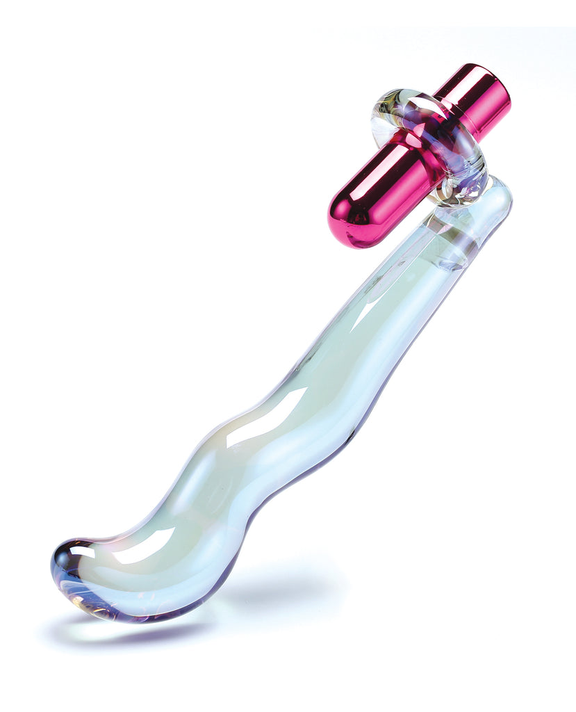 Cristal Twilight Glow Glass Dildo w/Clitoral Vibrator
