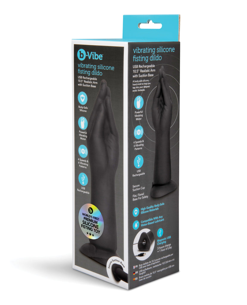 b-Vibe 10.5 Inch Vibrating Silicone Hand Fisting Dildo w/Suction Base