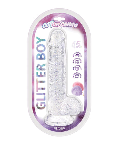 Cotton Candy Glitter Boy 6" Suction Cup Dildo - Clear