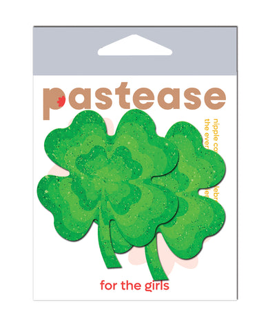 Pastease Four Leaf Clover Glitter Velvet Pumping Shamrock - Green O/S