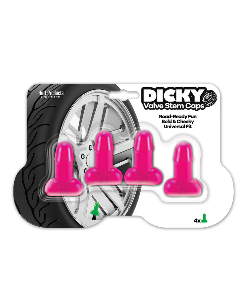 Dicky Valve Step Caps - Pink 4 Pack