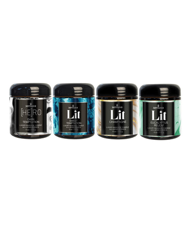 Sensuva Lit 4 pc Variety Pack Luxury Massage Candles