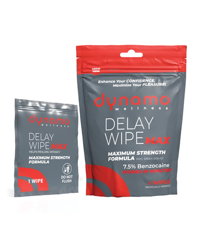 Dynamo Wellness Maximum Strength Delay Wipe 7.5% - 6 Pack