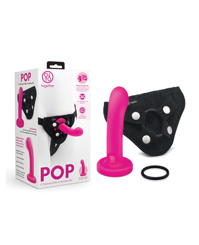 Together Pop 5.5” Silicone Dildo & Harness Set