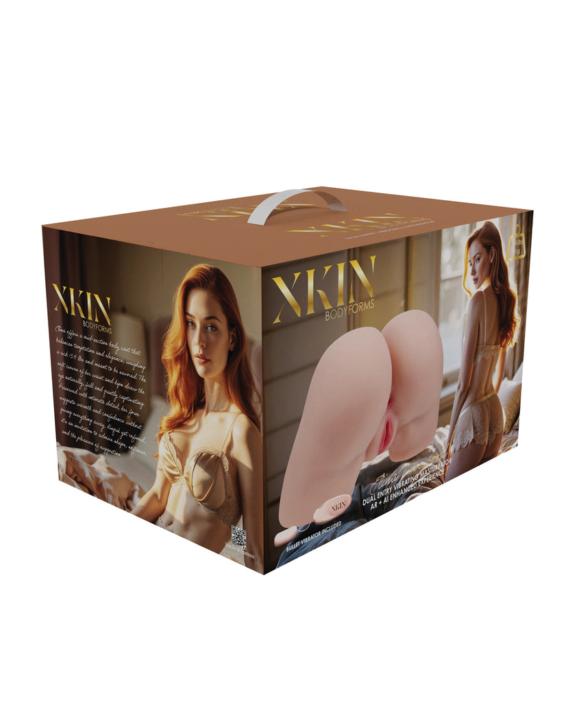 Shots Xkin Elina Rosewood Dual Entry Masturbator - Flesh - Dropship Only