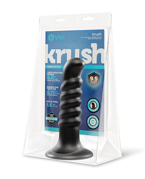 b-Vibe Krush 9.5" Curved & Ribbed Dildo w/Suction Cup