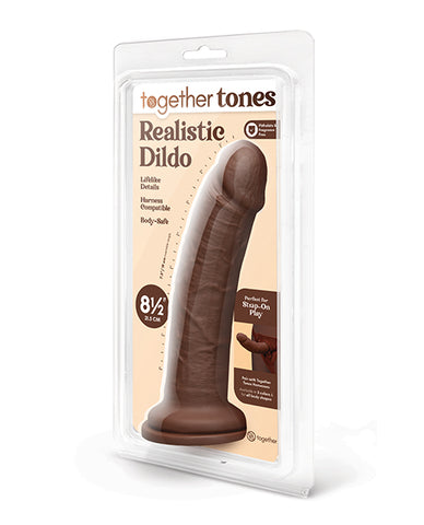 Together 8.5" Realistic Dildo - Dark