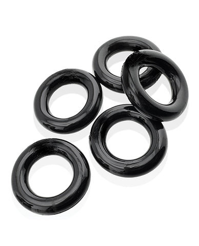 Hunky Junk Jacker 5 Pack Cockrings - Black