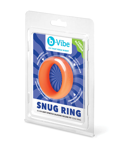 b-Vibe Sung Ring 40 mm Snug Fit Silicone Cock Ring - Orange