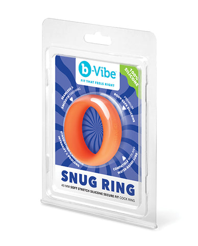 b-Vibe Sung Ring 40 mm Snug Fit Silicone Cock Ring - Orange