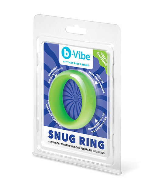 b-Vibe Snug Ring 45 mm Sung Fit Silicone Cock Ring - Green