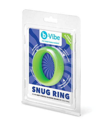 b-Vibe Snug Ring 45 mm Sung Fit Silicone Cock Ring - Green