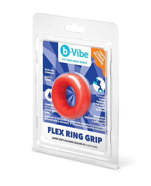 b-Vibe Flex Ring Bulk Silicone Cock Ring - Red