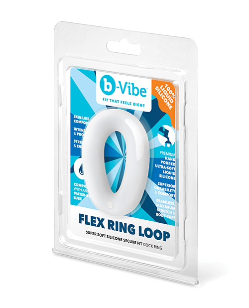 b-Vibe Flex Ring Loop Silicone Cock Ring - Clear