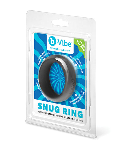b-Vibe Sung Ring 45 mm Snug Fit Silicone Cock Ring - Black
