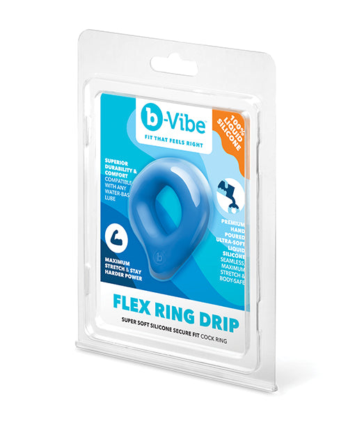 Flex Ring Drip Silicone Cock Ring - Blue