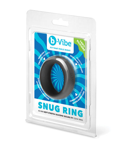 b-Vibe Snug Ring 40 mm Snug Fit Silicone Cock Ring - Black