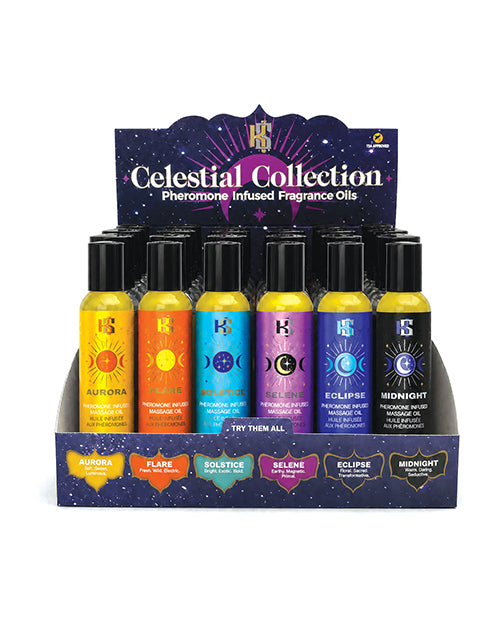 Kama Sutra Celestial Prepack Pheromone Massage Oil Display - 24 pcs