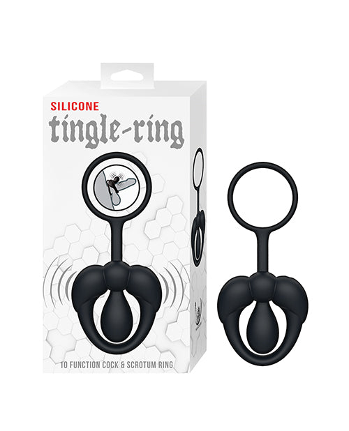 Tingle Ring Silicone Cock & Scrotum Ring - Black