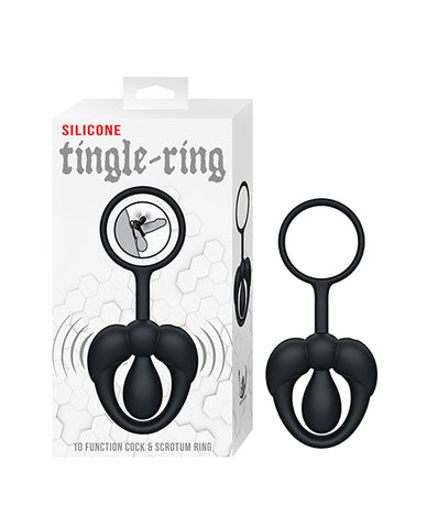 Tingle Ring Silicone Cock & Scrotum Ring - Black