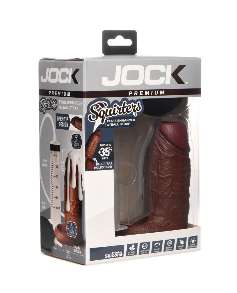 Curve Toys Jock Enhancers Squirting Silicone Penis Enhancer - Dark