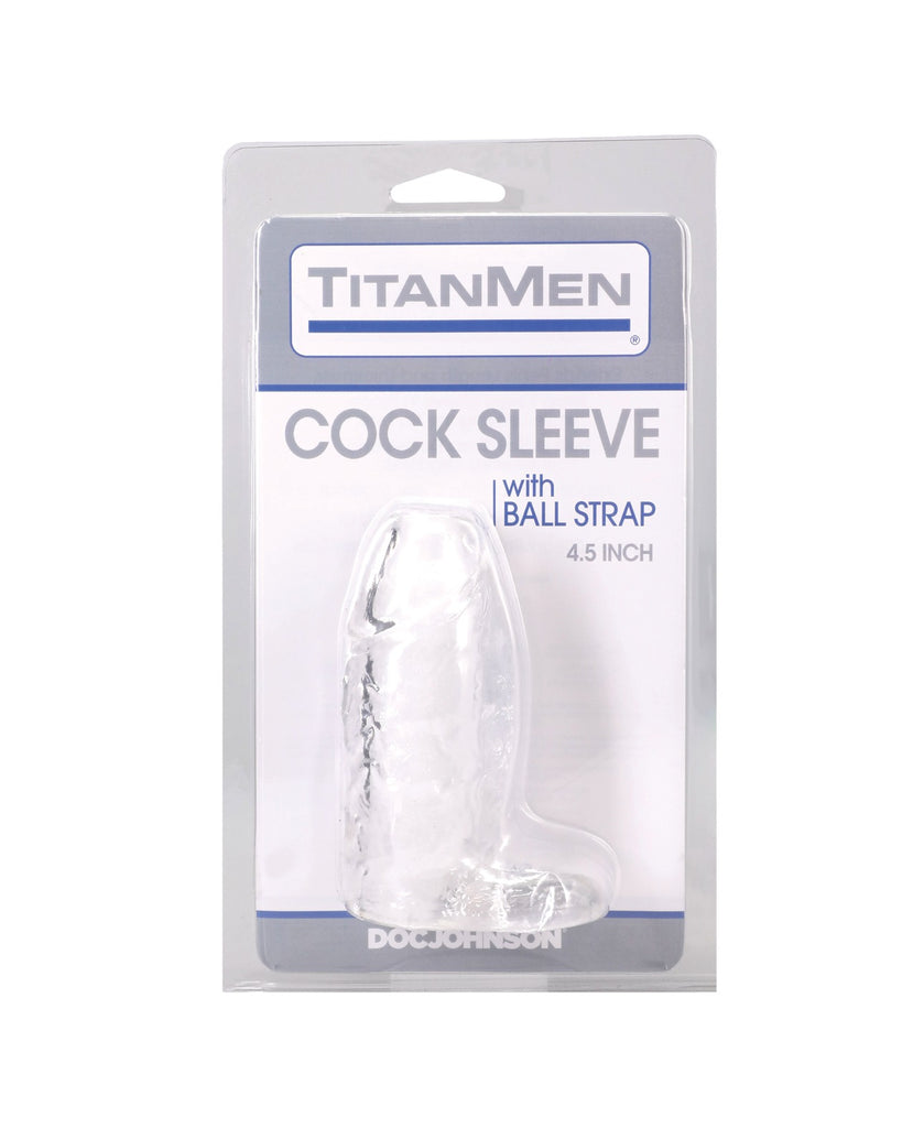 TitanMen 4.5" Cock Sleeve w/Ball Strap - Clear