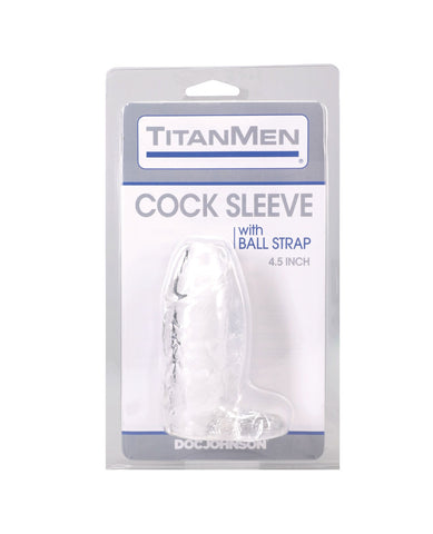 TitanMen 4.5" Cock Sleeve w/Ball Strap - Clear