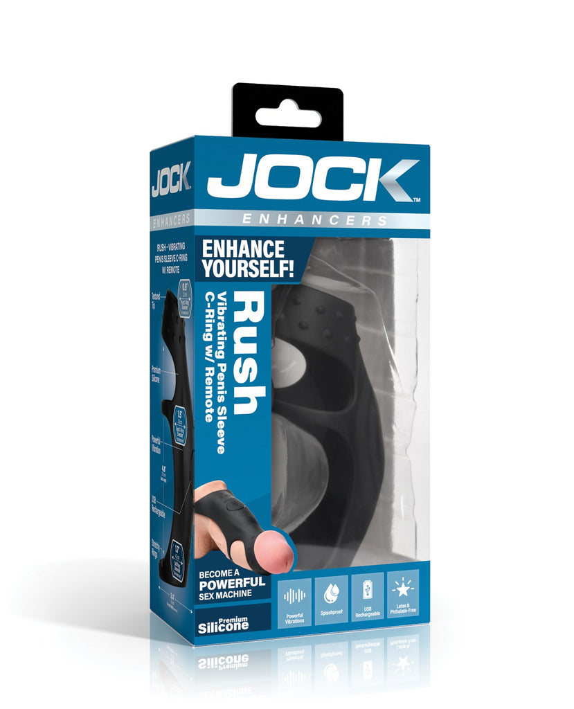 Curve Toys Jock Enhancers Rush Vibrating Penis Sleeve C-Ring w/Remote