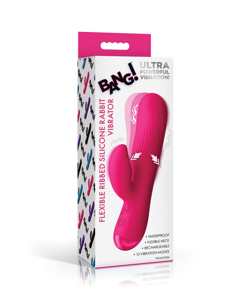 Bang! BG Ribbed Silicone Rabbit - Pink