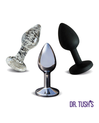 Dr. Tush's First Step Collection Anal Plug Set - Glass, Metal, Silicone